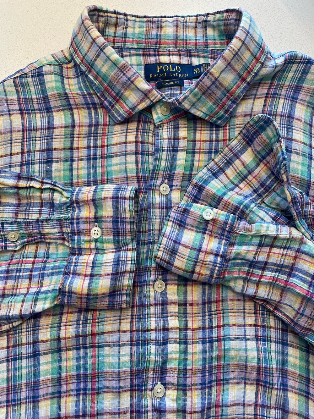 Polo Ralph Lauren - all linen plaid shirt Size XXL